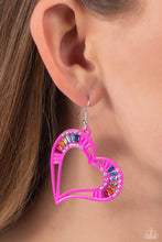 Load image into Gallery viewer, Paparazzi Embellished Emeralds - Pink Earrings
