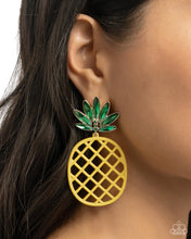 Load image into Gallery viewer, Paparazzi Pineapple Passion - Yellow Earrings
