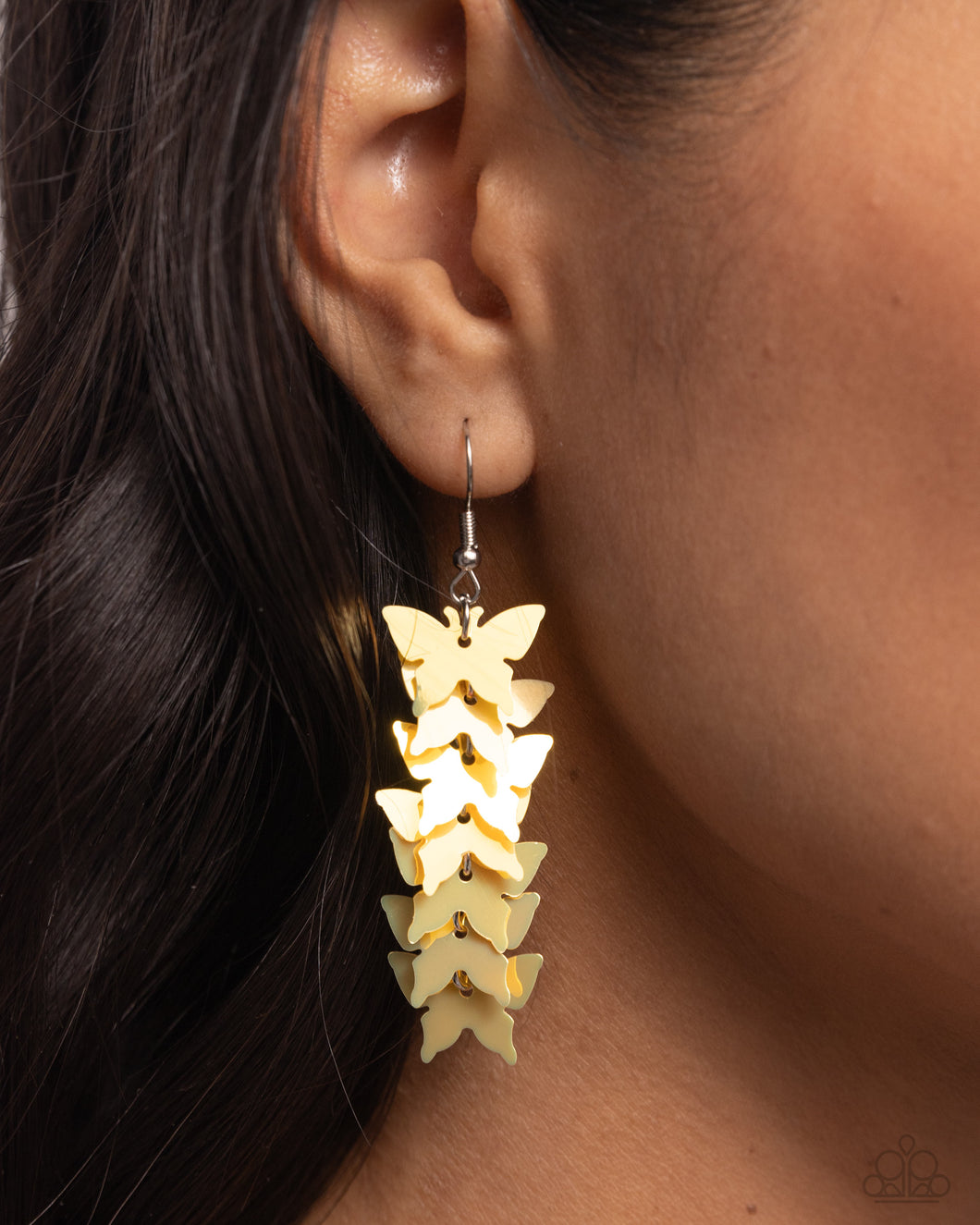 Paparazzi Aerial Ambiance - Yellow Earrings