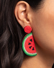 Load image into Gallery viewer, PREORDER Paparazzi Watermelon Welcome - Red Earrings
