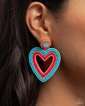 Load image into Gallery viewer, Paparazzi Headfirst Heart - Orange Earrings
