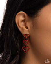 Load image into Gallery viewer, PREORDER Paparazzi Sweetheart Succession - Red Earrings
