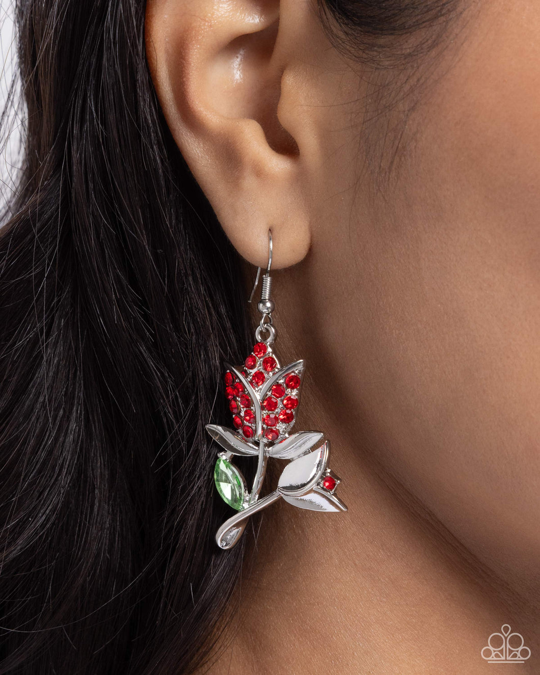 PREORDER Paparazzi Tulip Tradition - Red Earrings