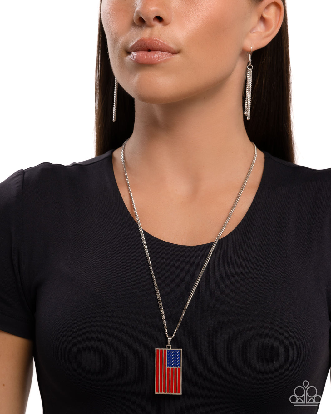 Paparazzi Patriotic Pendant - Red Necklace