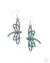 Load image into Gallery viewer, PREORDER Paparazzi Dapper Dragonfly - Green Earrings
