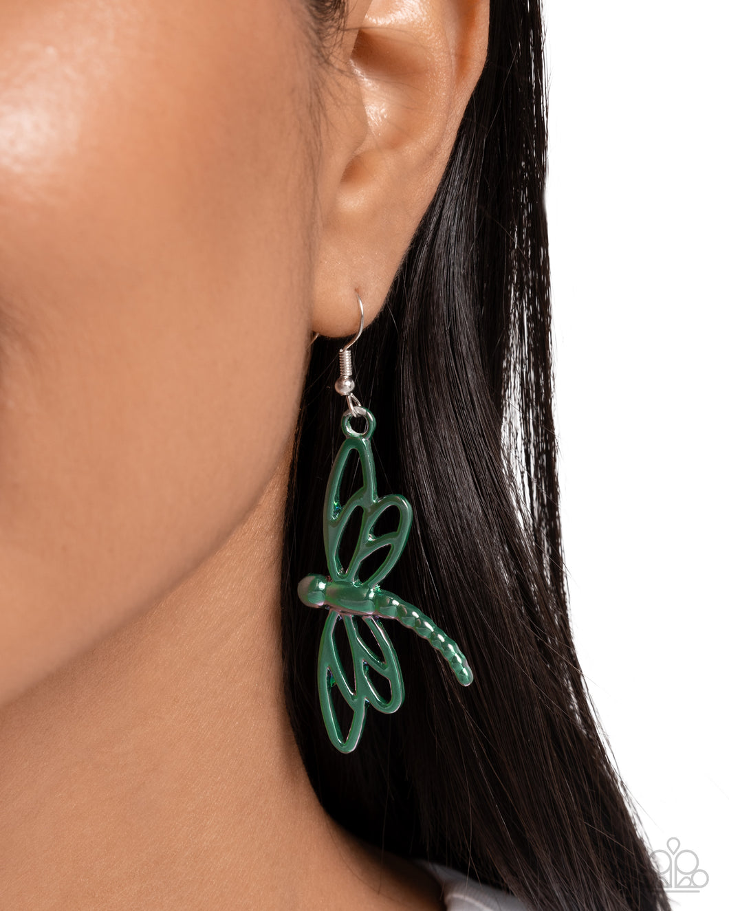 PREORDER Paparazzi Dapper Dragonfly - Green Earrings