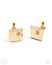 Load image into Gallery viewer, Solitaire Street Cred - Gold Cuff Links
