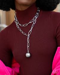 Paparazzi Balancing Ball - Silver Necklace