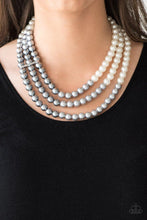 Load image into Gallery viewer, Lady In Waiting - White, Silver and Dary Gray Pearl Necklace - Demetra&#39;s Bling Boutique
