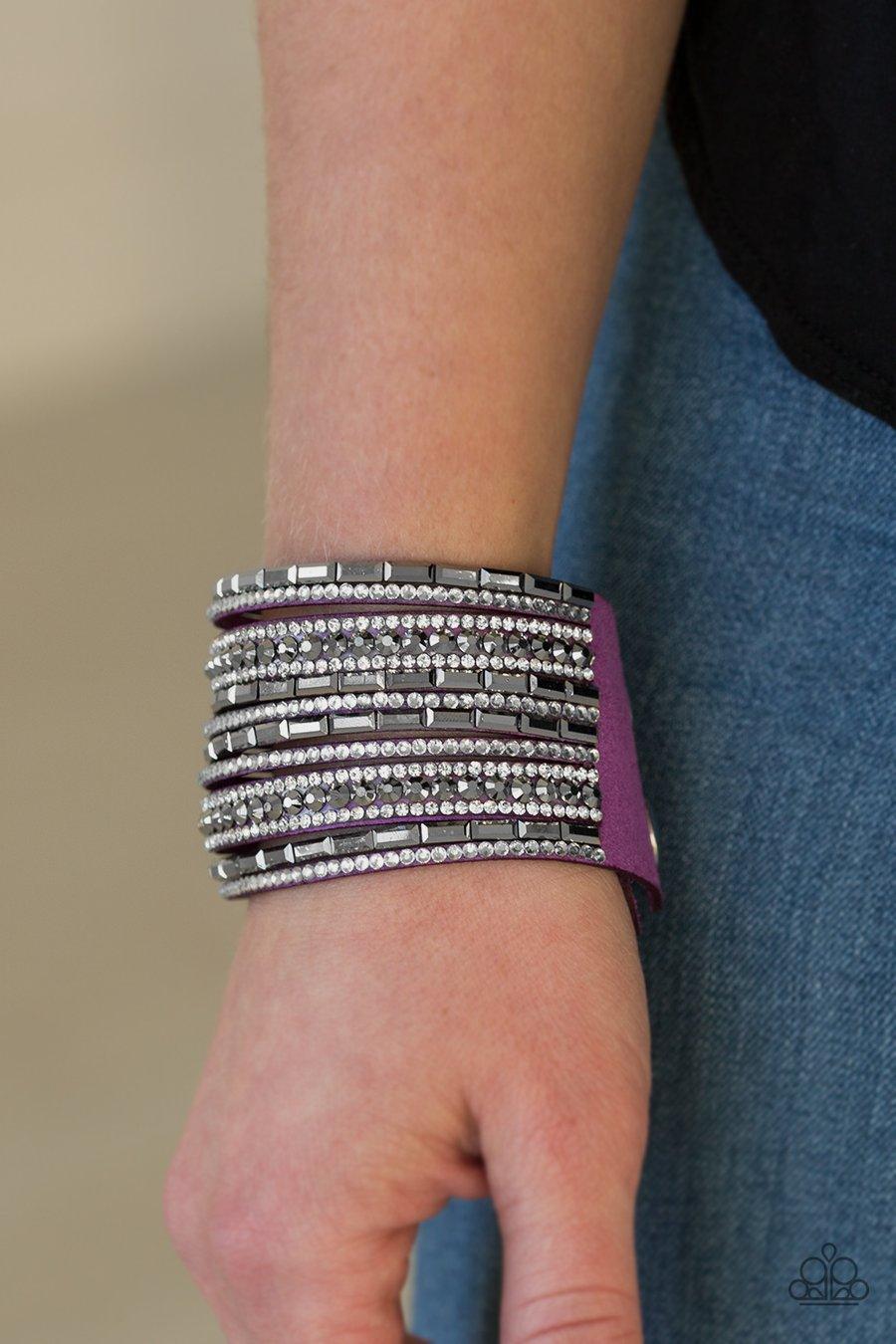 Wham Bam Glam - Purple Wrap Bracelet - Demetra's Bling Boutique