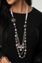 Load image into Gallery viewer, All The Trimmings - Silky Ribbon Pink Necklace - Demetra&#39;s Bling Boutique
