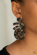 Load image into Gallery viewer, In The HAUTE Seat - Black Multi Faux Marble Acrylic Earrings - Demetra&#39;s Bling Boutique
