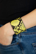 Load image into Gallery viewer, The Rest Is HISS-tory - Yellow Bracelet - Demetra&#39;s Bling Boutique
