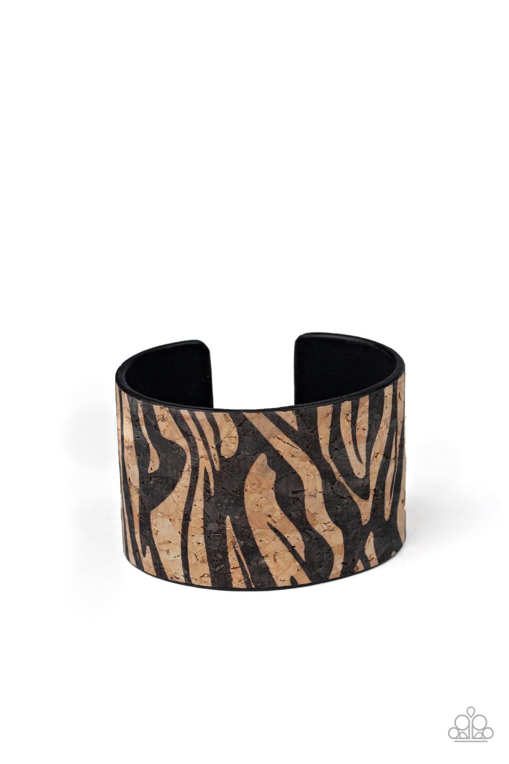 Zebra Zone - Black Cuff Bracelet - Demetra's Bling Boutique