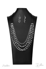 Load image into Gallery viewer, The Arlingto - Black Leather White Rhinestone Necklace - 2020 Zi Collection - Demetra&#39;s Bling Boutique
