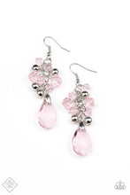 Load image into Gallery viewer, Before And Afterglow - Pink Crystal-Like Teardrop Bead Silver Earrings - Demetra&#39;s Online Bling Boutique
