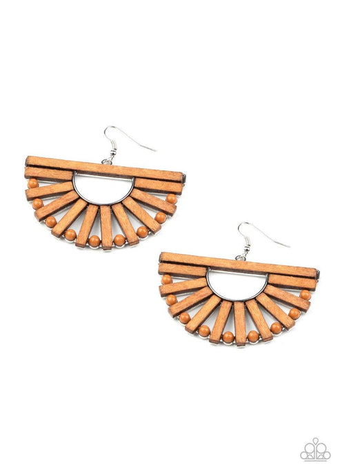 Wooden Wonderland - Brown Rectangular Earrings - Demetra's Bling Boutique