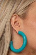 Load image into Gallery viewer, Woodsy Wonder - Blue Wooden Earrings - Demetra&#39;s Bling Boutique
