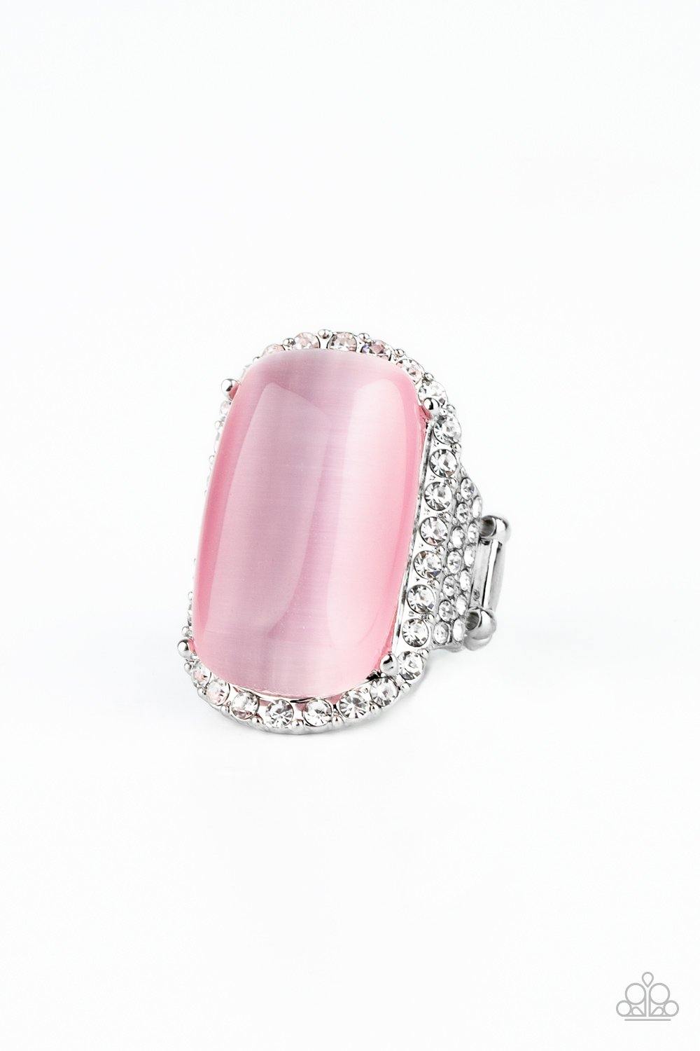 Thank Your LUXE-y Stars - Pink Oversized Cat;s Eye Ring - Demetra's Bling Boutique