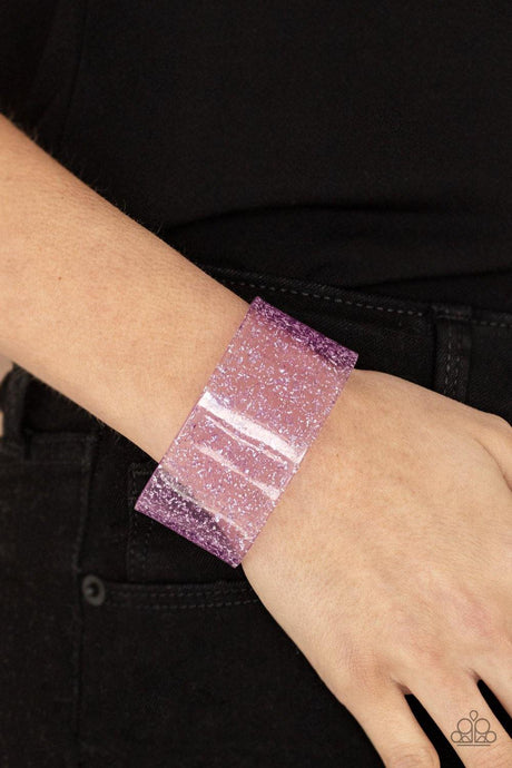 Snap, Crackle, Pop! - Purple Acrylic Cuff Bracelet - Demetra's Bling Boutique