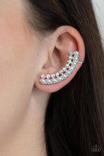 Load image into Gallery viewer, Doubled Down On Dazzle - White Pearl and Rhinestone Ear Crawler Earrings - Demetra&#39;s Bling Boutique
