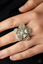 Load image into Gallery viewer, Botanical Ballroom - Yellow Emerald - Style Rhinestone Ring - Demetra&#39;s Bling Boutique
