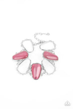 Load image into Gallery viewer, Yacht Club Couture - Pink Asymmetrical Pink Cat&#39;s Eye Earrings - Demetra&#39;s Bling Boutique
