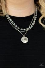 Load image into Gallery viewer, Promoted to Grandma - White Iridescent &quot;Grandma&quot; Stamped Necklace - Demetra&#39;s Bling Boutique
