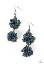 Load image into Gallery viewer, Celestial Collision - Multi Oil Spill Seed Bead Knot Clustered Earrings - Demetra&#39;s Bling Boutique
