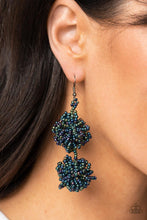 Load image into Gallery viewer, Celestial Collision - Multi Oil Spill Seed Bead Knot Clustered Earrings - Demetra&#39;s Bling Boutique
