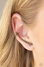 Load image into Gallery viewer, Give Me The SWOOP - Brass Post Earring - Demetra&#39;s Bling Boutique
