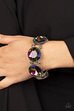 Load image into Gallery viewer, Powerhouse Hustle - Multi Oil Spill Gem Silver Stretchy Bracelet - Demetra&#39;s Bling Boutique
