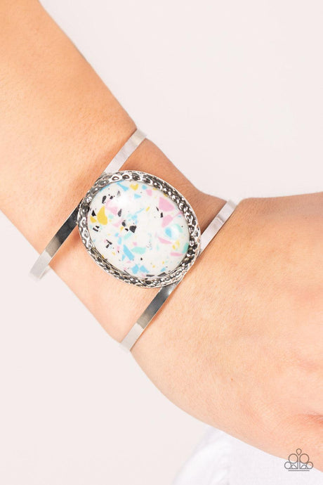 Tantalizingly Terrazzo - Multi Oversized Multi Colored Stone Bracelet - Demetra's Bling Boutique