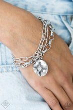 Load image into Gallery viewer, True North Twinkle - White Rhinestone Silver Star Chain Bracelet - Demetra&#39;s Bling Boutique
