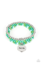 Load image into Gallery viewer, Fashionable Faith - Green Bracelet - Demetra&#39;s Bling Boutique
