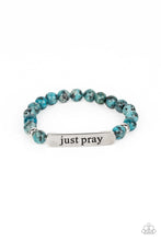 Load image into Gallery viewer, Just Pray - Blue Bracelet - Demetra&#39;s Bling Boutique
