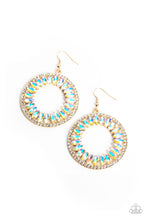 Load image into Gallery viewer, Paparazzi Wall Street Wreaths - Gold Earrings
