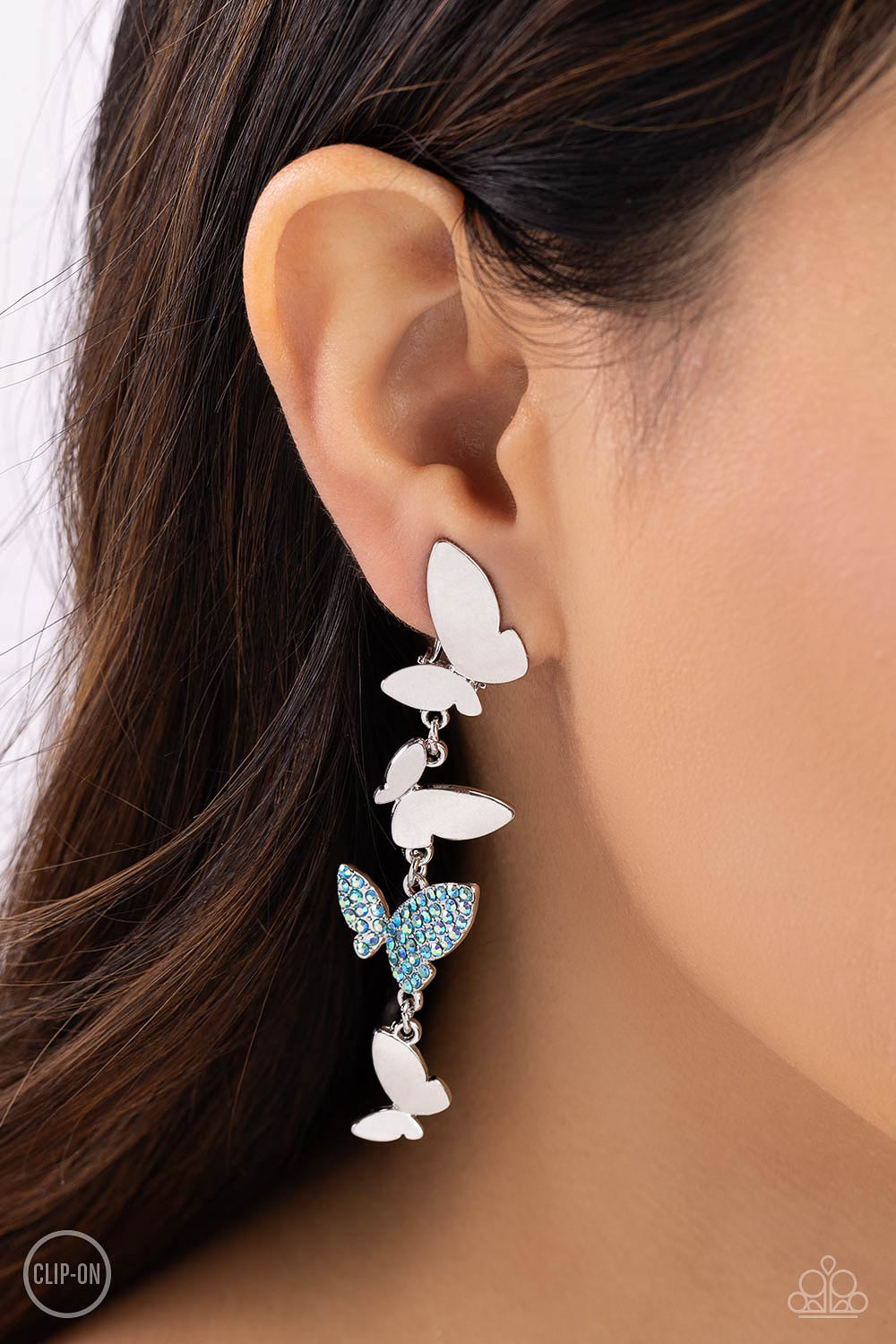 Paparazzi Flying Flashy - Blue Earrings