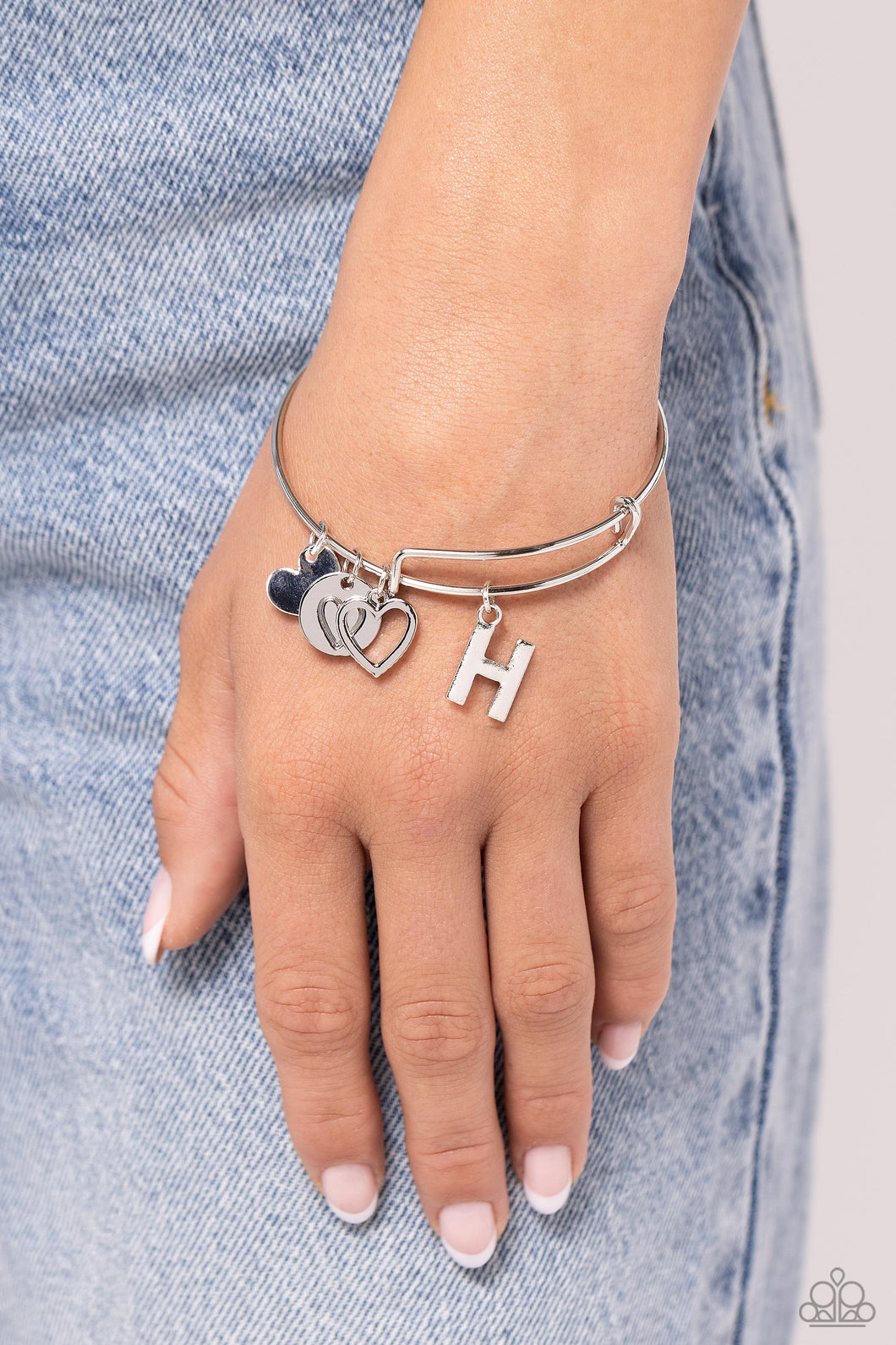 Paparazzi Making It INITIAL - Silver - H Bracelet