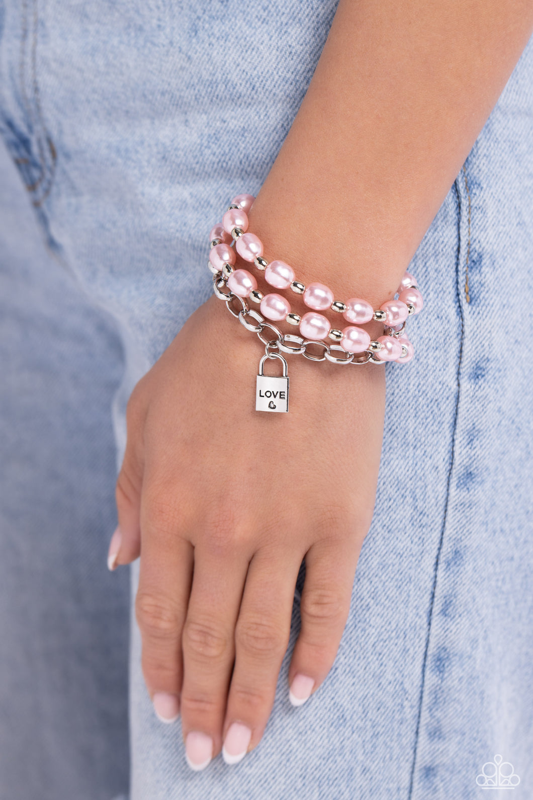 Paparazzi LOVE-Locked Legacy - Pink Bracelet