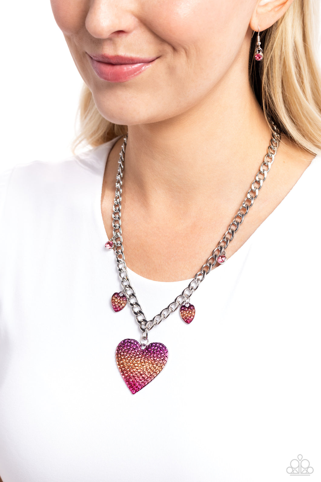 Paparazzi For the Most HEART - Pink Necklace