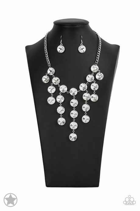 Spotlight Stunner Oversized White Rhinestone Necklace - Demetra's Bling Boutique