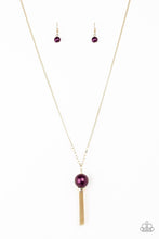 Load image into Gallery viewer, Belle Of The Ballroom - Purple And Gold Pearl Necklace - Demetra&#39;s Online Bling Boutique
