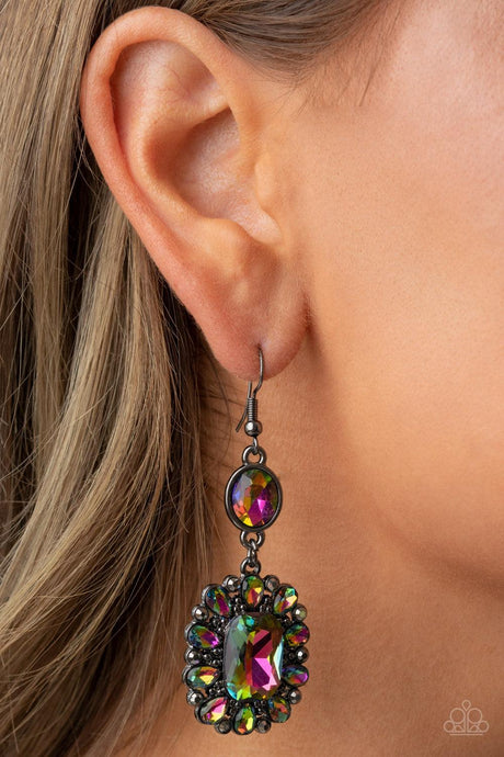 Capriciously Cosmopolitan - Multi Oversized Oil Spill Earrings - Demetra's Bling Boutique