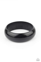 Load image into Gallery viewer, Whimsically Woodsy - Black Wooden Bangle Bracelet - Demetra&#39;s Bling Boutique
