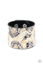 Load image into Gallery viewer, Serpent Shimmer - Silver Python Print Bracelet - Demetra&#39;s Bling Boutique
