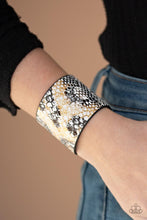 Load image into Gallery viewer, Serpent Shimmer - Silver Python Print Bracelet - Demetra&#39;s Bling Boutique
