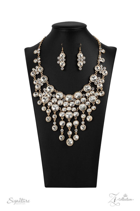 The Rosa - Clustered White Rhinestone Necklace - Demetra's Bling Boutique