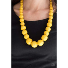 Load image into Gallery viewer, Effortlessly Everglades - Wooden Yellow Necklace - Demetra&#39;s Bling Boutique
